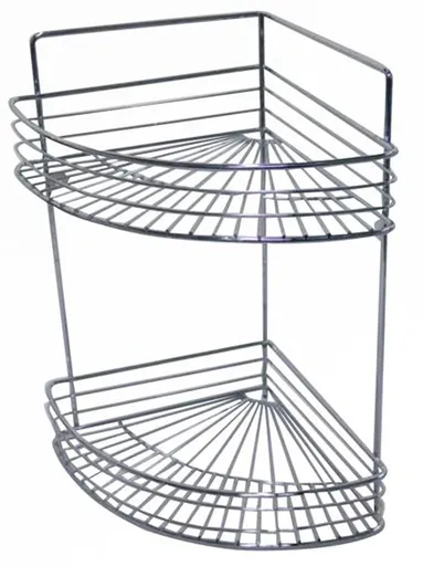 Rohová dvojposchodová polička do kúpeľne TORO 37,5x31cm