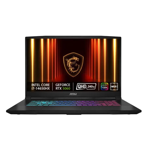 MSI Katana 17 HX B14WFK-078SK/i7-14650HX/32GB/1TB SSD/RTX 5060, 8GB/17,3" QHD IPS, 240Hz/Win 11 home/čierna