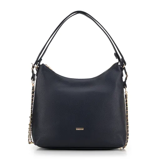 Damska torba – plecak ze skóry ekologicznej granatowa 29-4Y-601-7