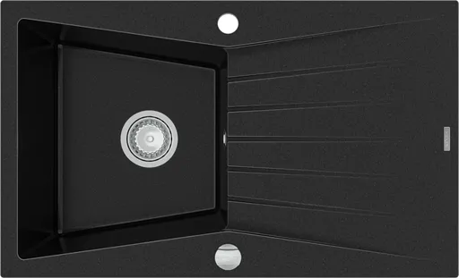 MEXEN MEXEN - Cesar granitový drez 1-misa drez s odkvapkávač 775x470 mm, čierna 6514771010-77