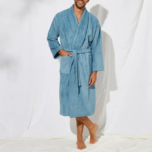 Unisex froté župan so šálovým golierom