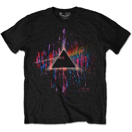 Pink Floyd tričko Dark Side of the Moon Pink Splatter Čierna S