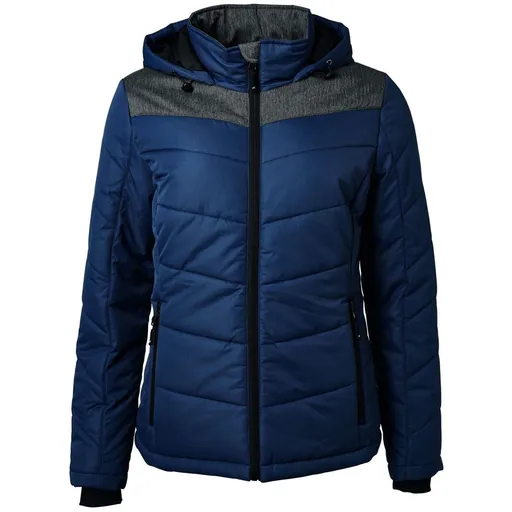 James & Nicholson (Daiber) Dámska prešívaná zimná bunda JN1133 - Tmavomodrá / antracitový melír | L