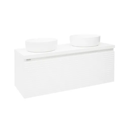Kúpeľňová skrinka pod umývadlo Naturel Savona 118x43x44, 8 cm biela lesk SAVONA120BID