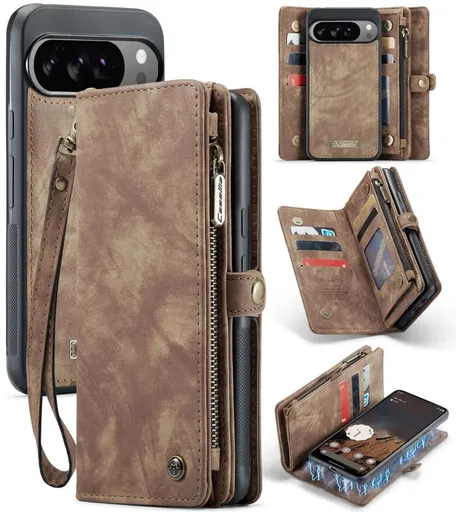 WALLET Ochranný kryt s peňaženkou 2v1 pre Google Pixel 10 Pro XL hnedý