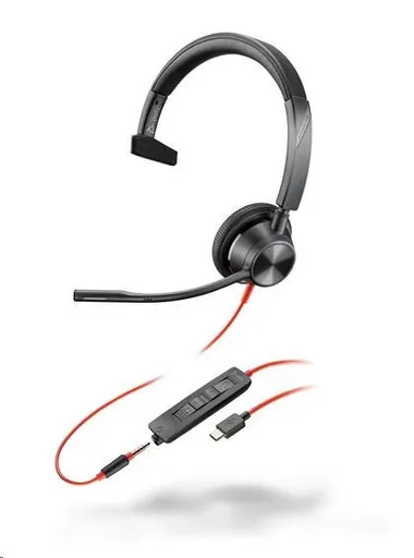 Poly Blackwire 3315 náhlavná súprava, 3.5 mm jack + USB-C/A adaptér, mono