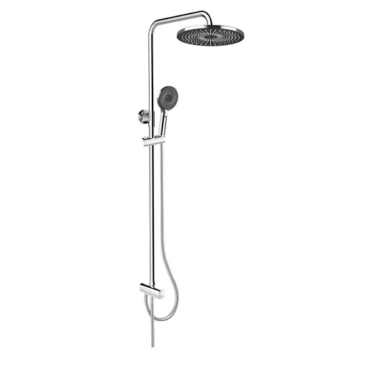 MEREO Mereo Sprchový set s tyčou, hadicou, ručnou a tanier. okrúhlou sprchou, čierna CB95001SB1