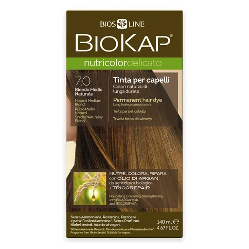 BIOKAP Farba na vlasy 7.0 Blond prírodná stredná 140 ml