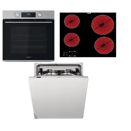 Whirlpool rúra OMK58CU1SX + sklokeramická varná doska AKT8090NE + vstavaná umývačka riadu WIC3C26F SETWH24