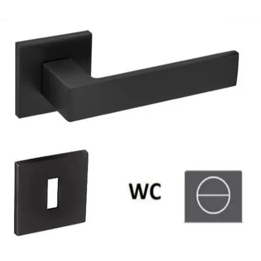 Kľučka Naturel Hit čierna matná WC kľúč HITHRBSWC