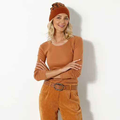 Jednofarebné tričko z bio bavlny s dlhými rukávmi