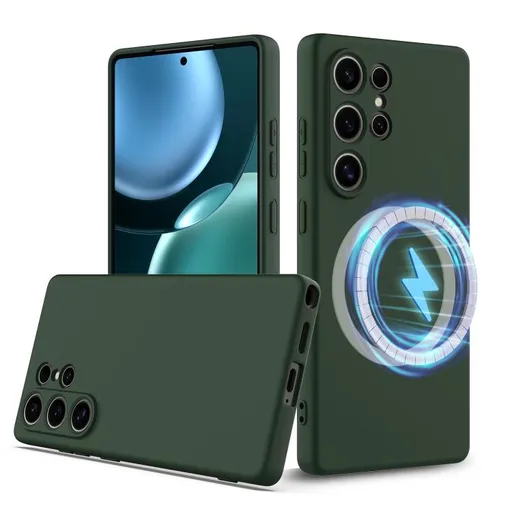 RUBBER MAGSAFE Silikónový kryt pre Samsung Galaxy S25 Ultra 5G GREEN