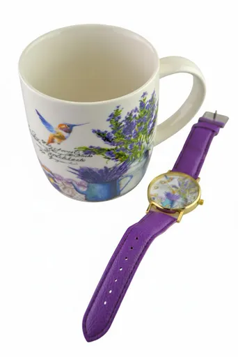 MAKRO - Hrnček + hodinky Levanduľa rôzne dekory