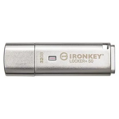 Kingston 32GB IKLP50 IronKey Locker+ 50 AES USB, w/256bit Encryption