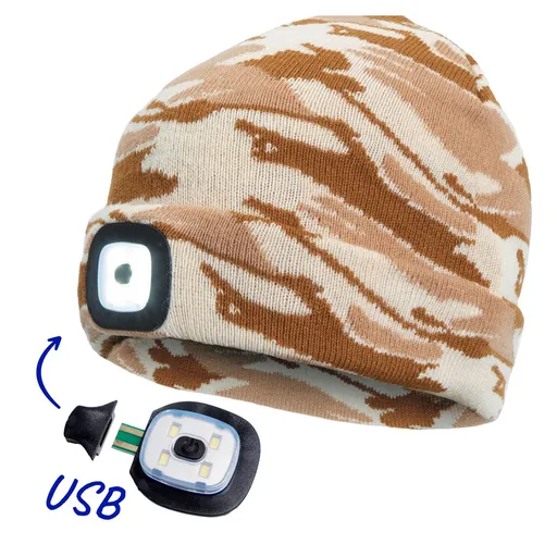 Cerva Čiapka so svetlom DEEL LED - Maskáčová béžová