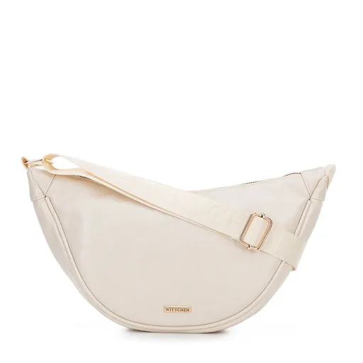 Dámska crossbody na širokom popruhu krémová 100-4Y-421-0