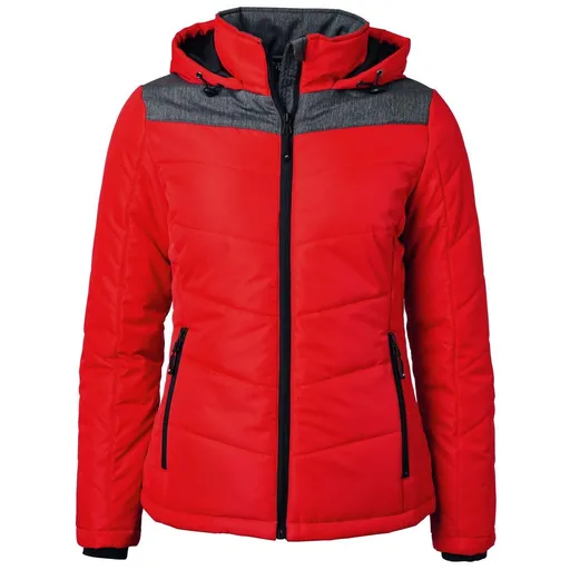 James & Nicholson (Daiber) Dámska prešívaná zimná bunda JN1133 - Červená / antracitový melír | L