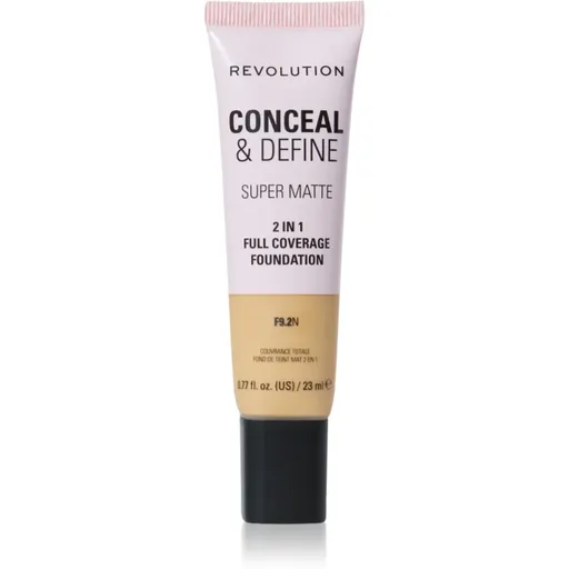 Makeup Revolution Conceal & Define zmatňujúci make-up odtieň F9.2N 23 ml
