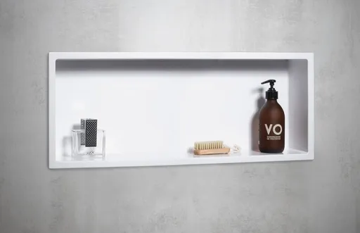 Polysan INSERTA zapustená polica do obkladu, liaty mramor, 800x260 mm, biela 1301-82