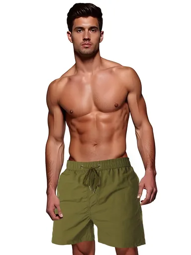 Pánske olivovozelené plavecké kraťasy Dstreet SX2470
