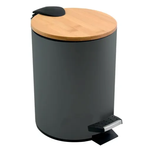 Spirella Spirella pedálový odpadkový kôš adonis tmavo šedá oceľ bambusové veko 3 l 10.00003