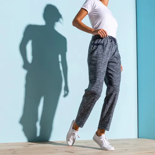 Melírované moltonové dlhé nohavice