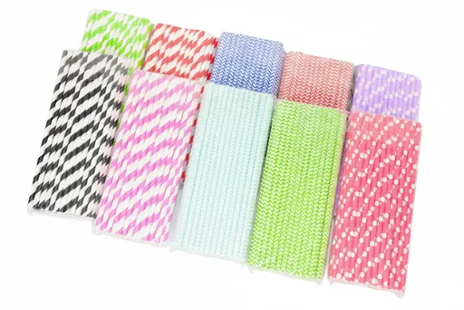 MAKRO - Slamky papierové 50ks rôzne farby