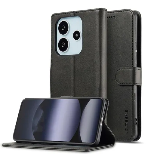 IMEEKE Peňaženkový obal pre Xiaomi Redmi Note 14 (EU verzia 164.8mm) čierny