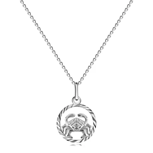 Lesklá strieborná retiazka 925 a prívesok znamenia RAK