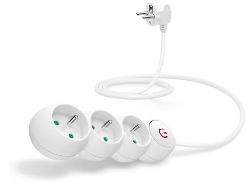 CONNECT IT predlžovací kábel 230 V, 3 zásuvky, 1,5 m, s vypínačom (biely)