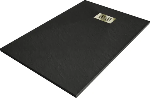 MEXEN/S - Hugo sprchová vanička SMC 100x90, čierna, krytka zlatá 42709010-G