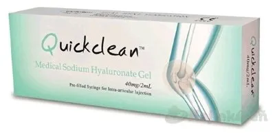 Quickclean 40 mg/ Gél s hyaluronátom sodným v predplnenej injekčnej striekačke, na náhradu synoviálnej tekutiny na kĺby 20 mg/1 ml 2 ml