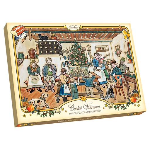 CARLA Čokoládové jazýčky mliečne vianočný motív J. Lada 100 g