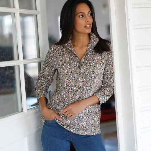 Tričko so stojačikom na zips a potlačou