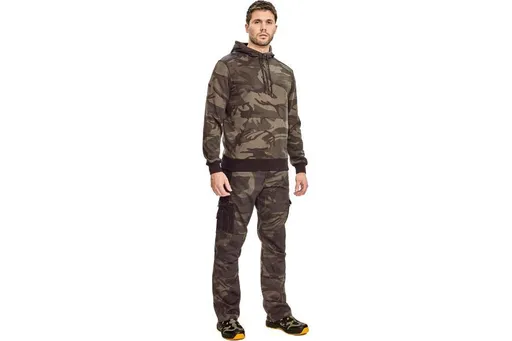 CRAMBE mikina s kapucňou šedá kamufláž S