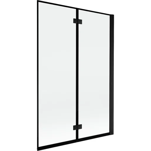 MEXEN - MIST vaňová zástena 120x150 cm 6mm 2-s, čierna, okraj, pravá 8A9-120-002-70-70-P