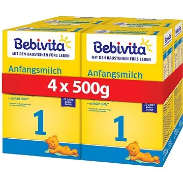 BEBIVITA 1 Počiatočná dojčenská výživa 0m+  4× 500 g (4018852026716)