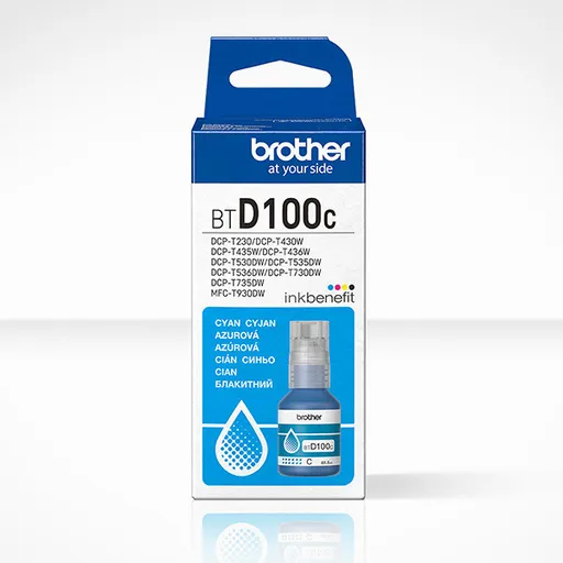 Brother originál ink BTD100C, cyan, 5000str., 48.8ml, azurová