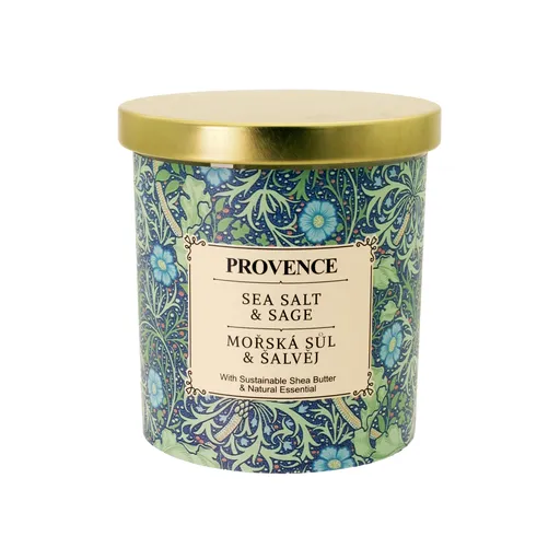 Vonná sviečka v skle PROVENCE 30 hodín morská soľ a šalvia