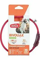 Obojok LED malý BIVOUAK 20-40cm USB červený Zolux
