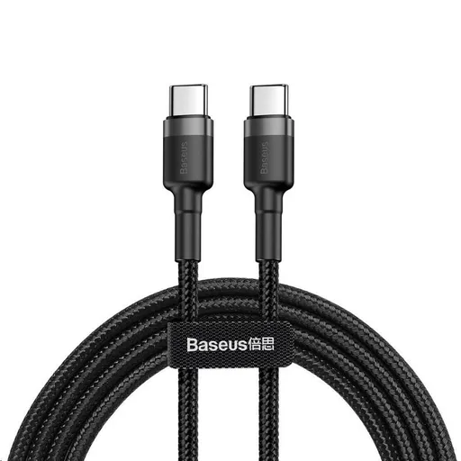Baseus Cafule Series nabíjací / dátový kábel USB-C na USB-C PD2.0 60W Flash 2m, šedá-čierna