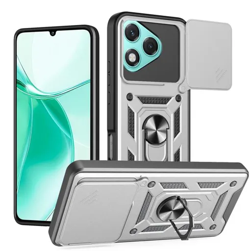 RING CAMERA Kryt s držiakom pre Honor 400 Lite 5G strieborný