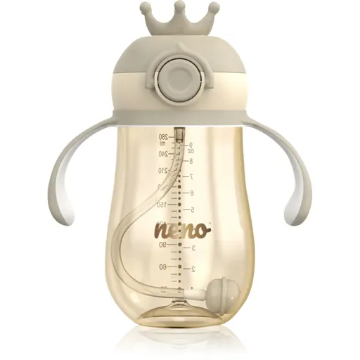 NENO Mio 2 12m+ tréningový hrnček s rúrkou Brown 280 ml