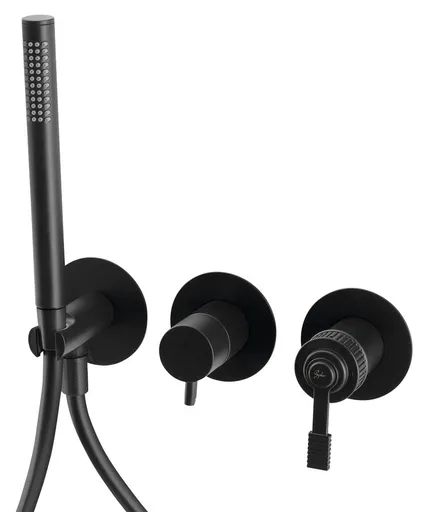 SAPHO - VERSI podomietková sprchová/vaňová batéria, ručná sprcha, 2 výstupy, čierna mat RV052/15