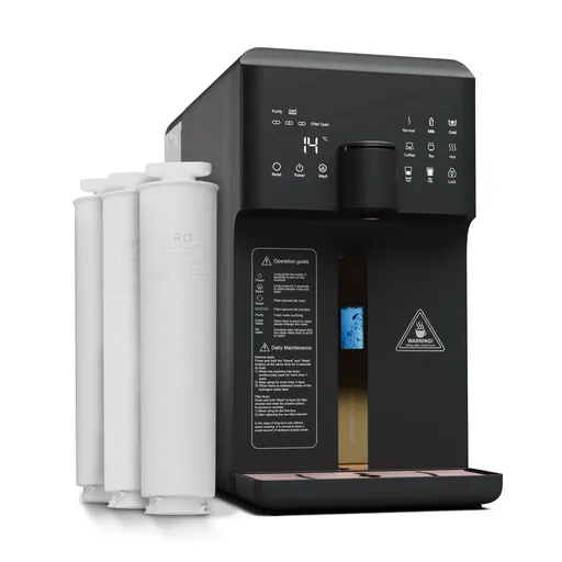 Klarstein AquaFina 6L, čistička vody, 5-stupňová filtrácia, objem 6 l, HD dotykový displej, 6 teplôt vody, čierna