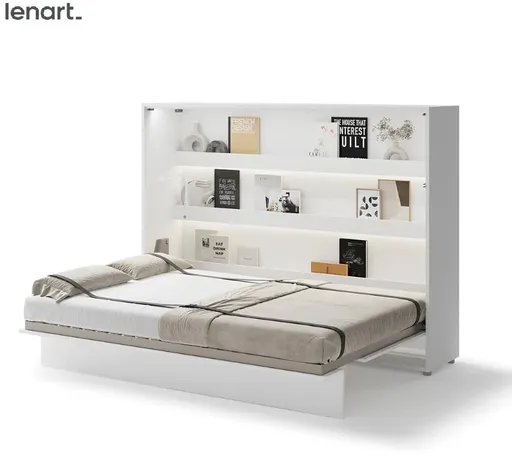 Dig-net nábytok Sklápacia posteľ Lenart BED CONCEPT BC-04 biela | 140 x 200 cm