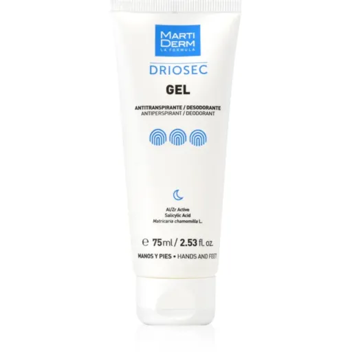 MartiDerm Driosec Gel Antitranspirante gél na ruky a nohy proti nadmernému poteniu 75 ml