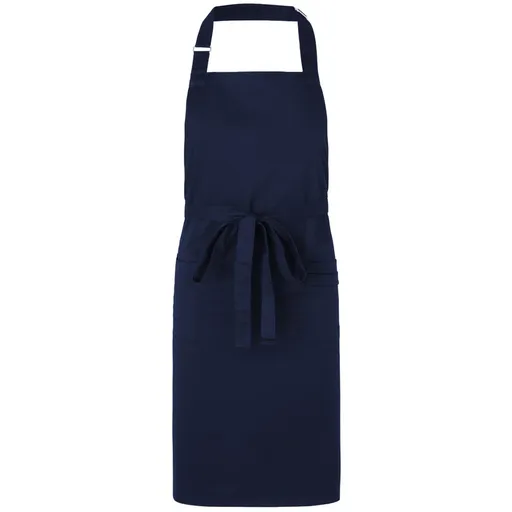 Neutral Čašnícka zástera s náprsenkou z organickej Fairtrade bavlny - Námornícka modrá