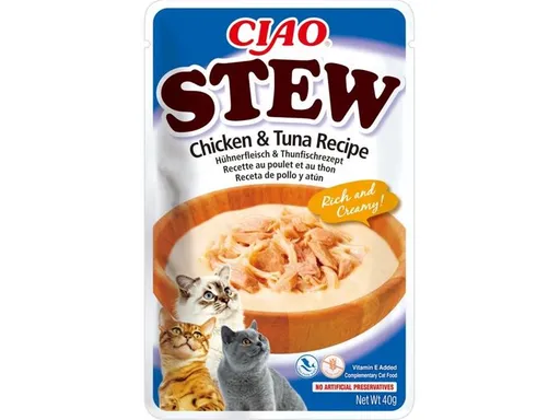 Inaba CIAO Stew Cat kapsička Kura & Tuniak pre mačky 40g