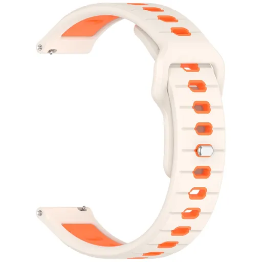 SPORTY Vymeniteľný silikónový remienok Garmin Vivoactive 5 / Vivoactive 6 bielo-oranžový